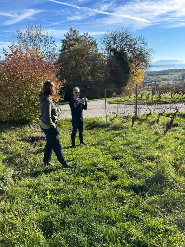 Dominique Chailleux dans le vignoble